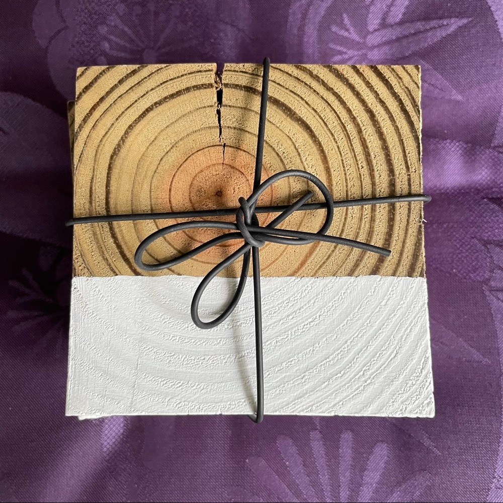 Handmade & hand painted coaster set